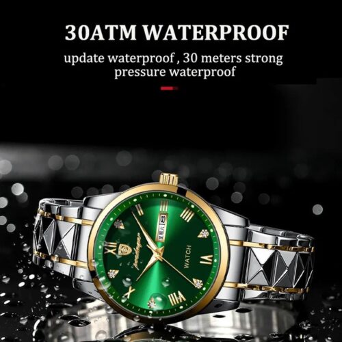 Royal Emarald Green Luxury Watch - Silver / Gold - Image 3