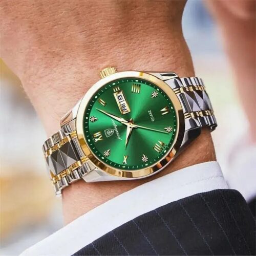 Royal Emarald Green Luxury Watch - Silver / Gold - Image 2