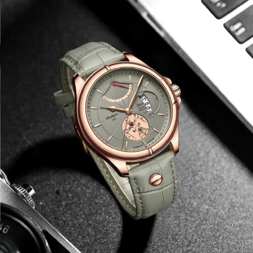 Air Force Luxury Watch - Green Leather Strap - Image 3