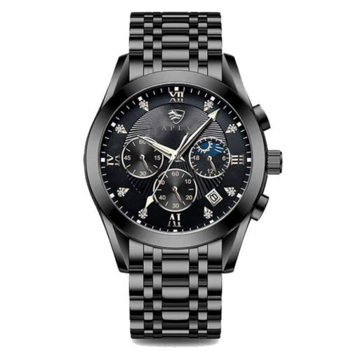 Marine Stainless Steel Luxury Watch - Black