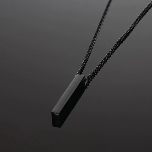 Men's Minimalist Stainless Black Bar Necklace - Image 5