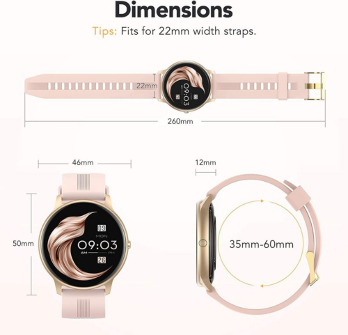 Apex Cortex - Smart Fitness Watch with Silicone Strap ( Rose Gold ) - Image 2