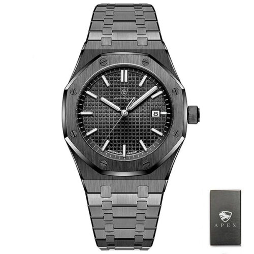 Poedagar Platinum - Gun Steel Luxury Men's Watch - Black