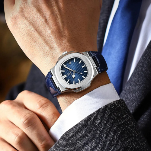 Poedagar Corsair - Ice Blue Dail with Leather Strap - Image 2